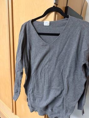 V-Neck Gray Women's Sweater